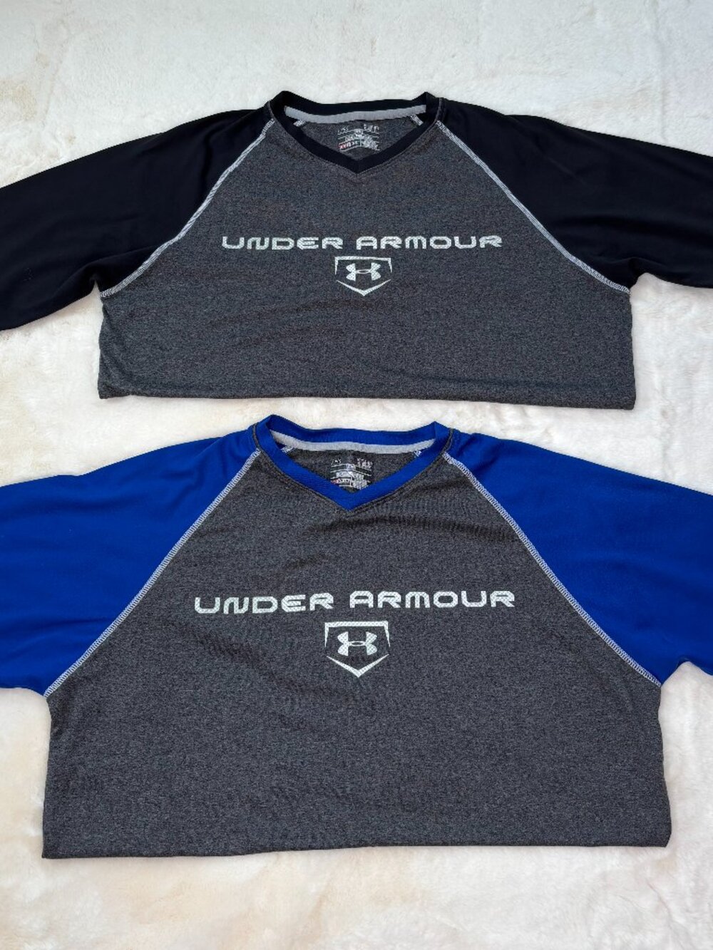 Under Armour Men’s V-neck 3/4 Sleeve Baseball T-Shirt (Bundle of 2)